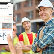 Digitale Unterschrift auf der Baustelle
