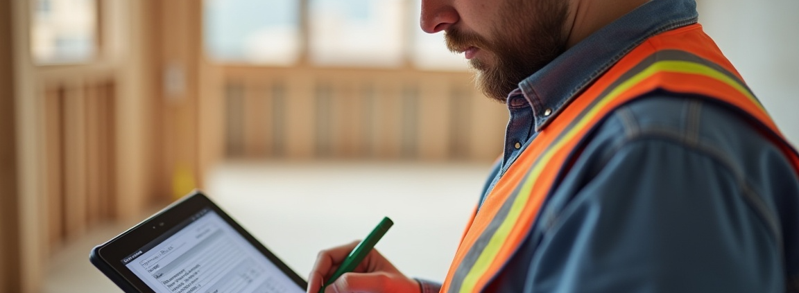 Digitaler Stundenzettel auf der Baustelle