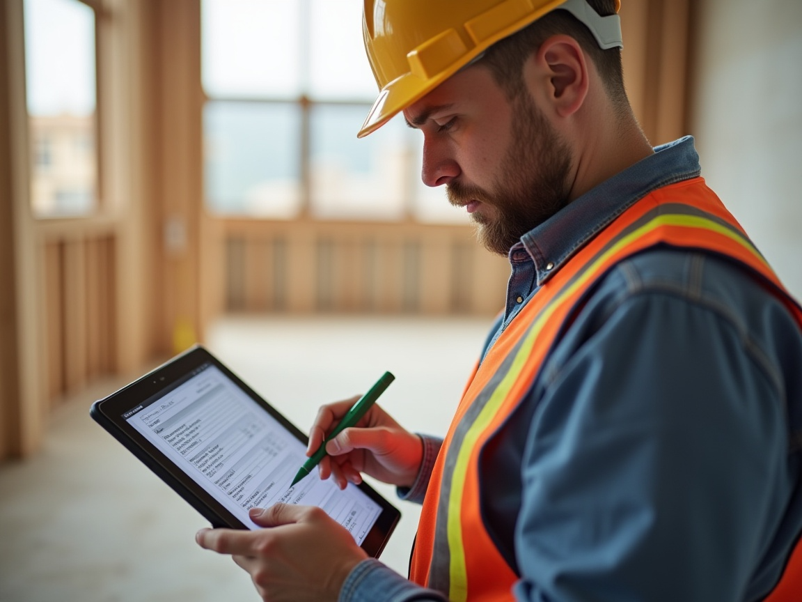 Digitaler Stundenzettel auf der Baustelle