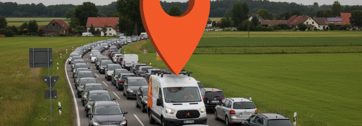 Handwerker im Stau: Craftnote Fahrzeug-Tracking für Transparenz